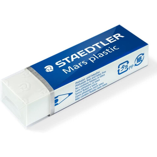 Staedtler STAEDTLER 52650BK4DA Mars Plastic erasers, Pack of 4, White 1