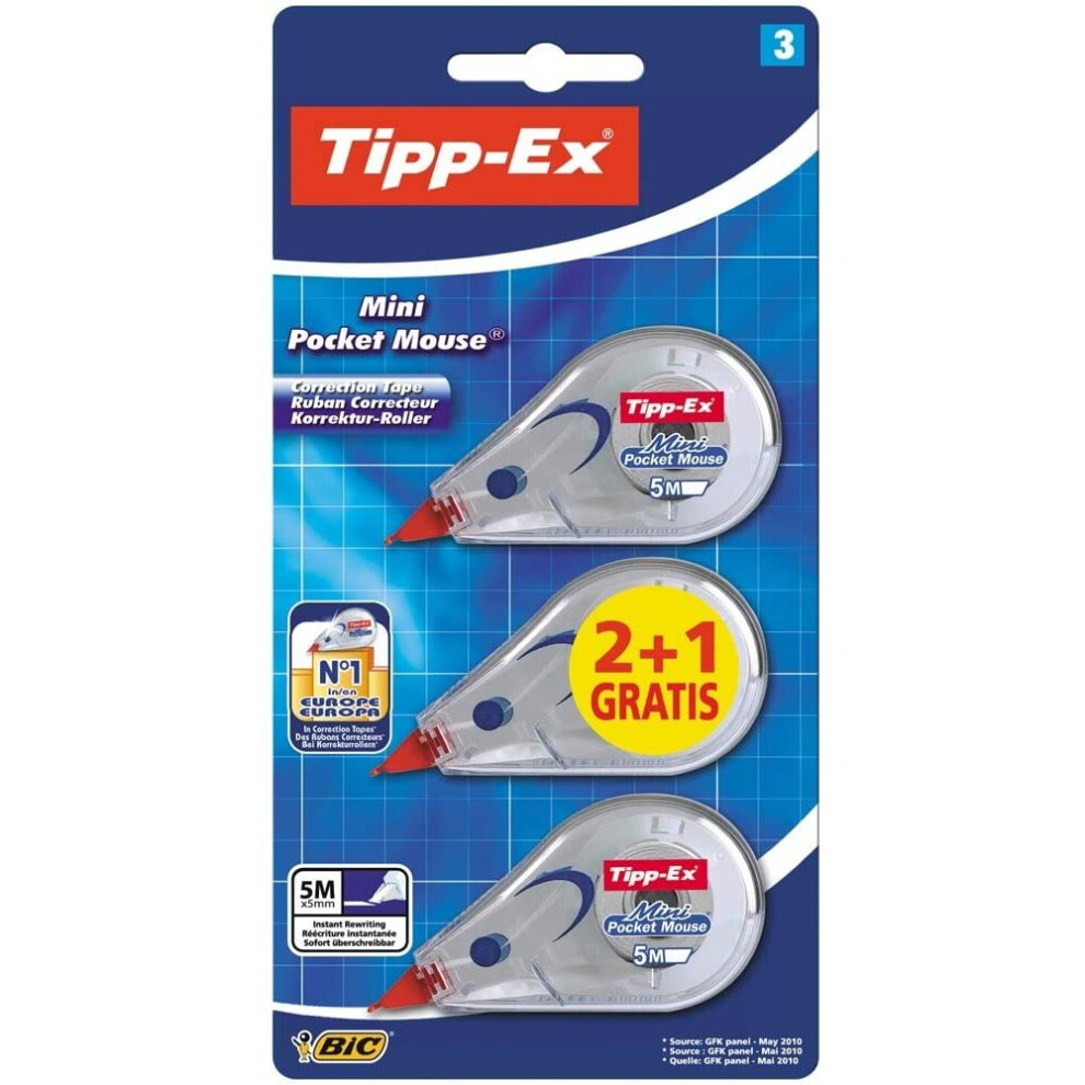 Tipp-Ex Mini Pocket Mouse Correction TapeÂ âÂ Pack of 2Â + 1