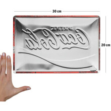 Nostalgic-Art Retro Tin Sign – Coca-Cola – Logo Red Wave – Gift idea for Coke fans, Metal Plaque, 20 x 30 cm