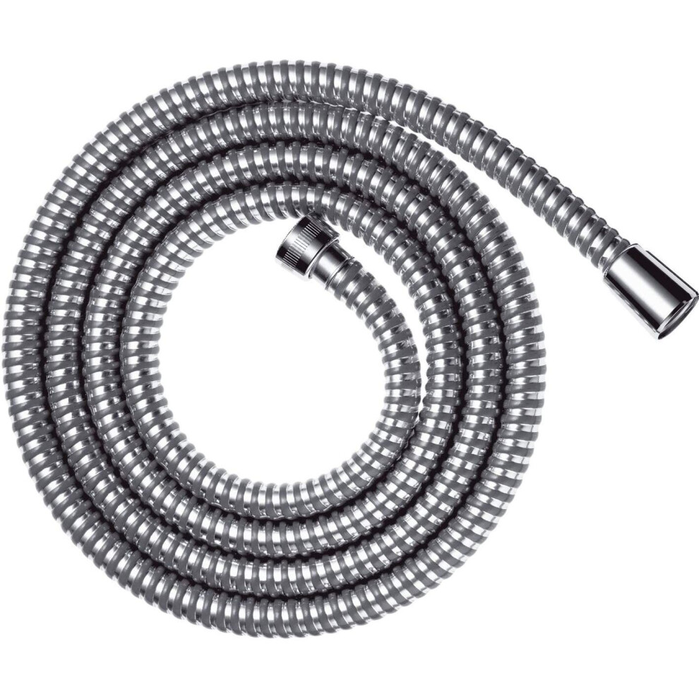 Hansgrohe Metaflex Shower Hose 1.60 M, Anti-Kink And Flexible, Chrome Effect Coil Wrap 28266000