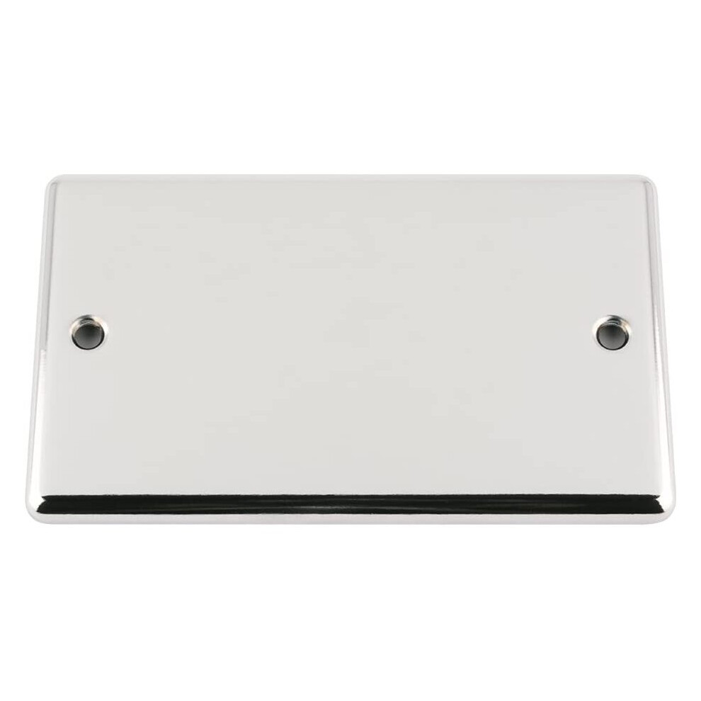 Electrical Blanking Plate - Double 2 Gang - Polished Chrome - Classic 639713747911