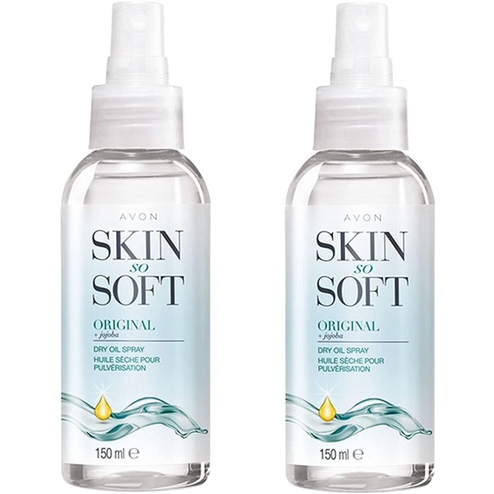 Avon Skin So Soft Original Dry Oil Body Spray with Jojoba 150 ml - Pack of 2