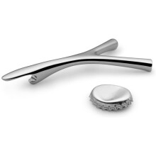 Alessi Virgula FGO06 Divina Bottle Opener 18/10 Stainless Steel Mirror Polished, Silver, 10.6 x 5.6 x 1.4 cm