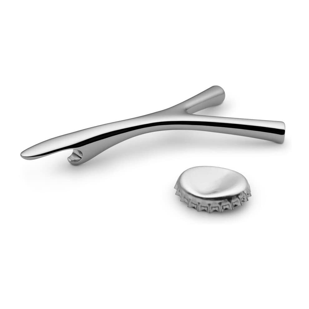 Alessi Virgula FGO06 Divina Bottle Opener 18/10 Stainless Steel Mirror Polished, Silver, 10.6 x 5.6 x 1.4 cm