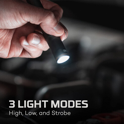 NEBO Columbo Flex 100 Pen-Sized Flashlight | Black LED Inspection/Work Light | AAA Battery Powered with with 4X Adjustable Zoom 2
