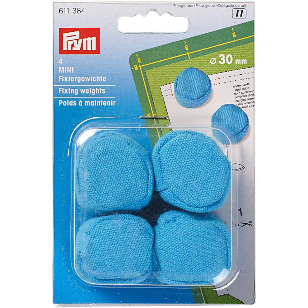 Prym Fixing Weights for Fabrics, Cotton, Blue, 9.3 x 5.7 x 0.7 cm