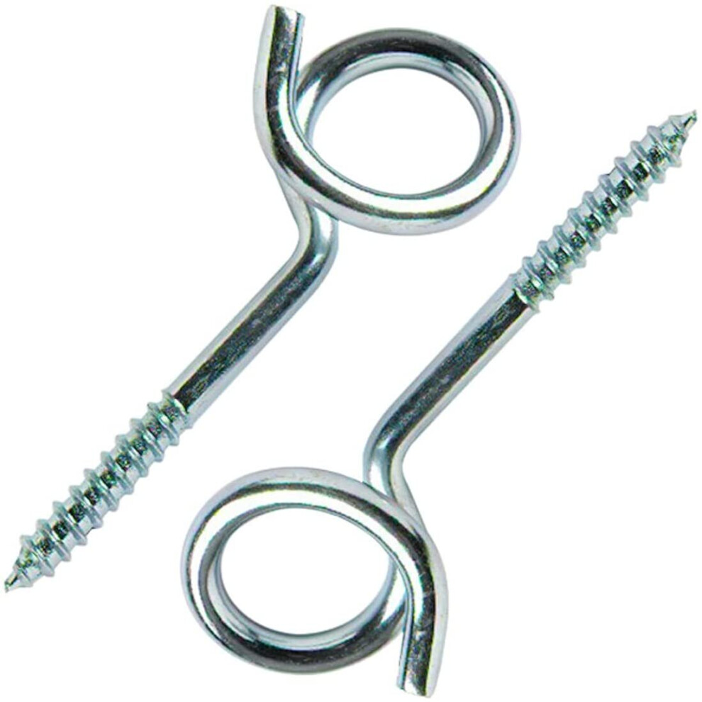 Merriway BH01919 Pigtail Swing Hammock Screw-in Hooks Steel BZP-Pack of 2, Bright Zinc Plated-image-OPC-P8WRFJF-NEW