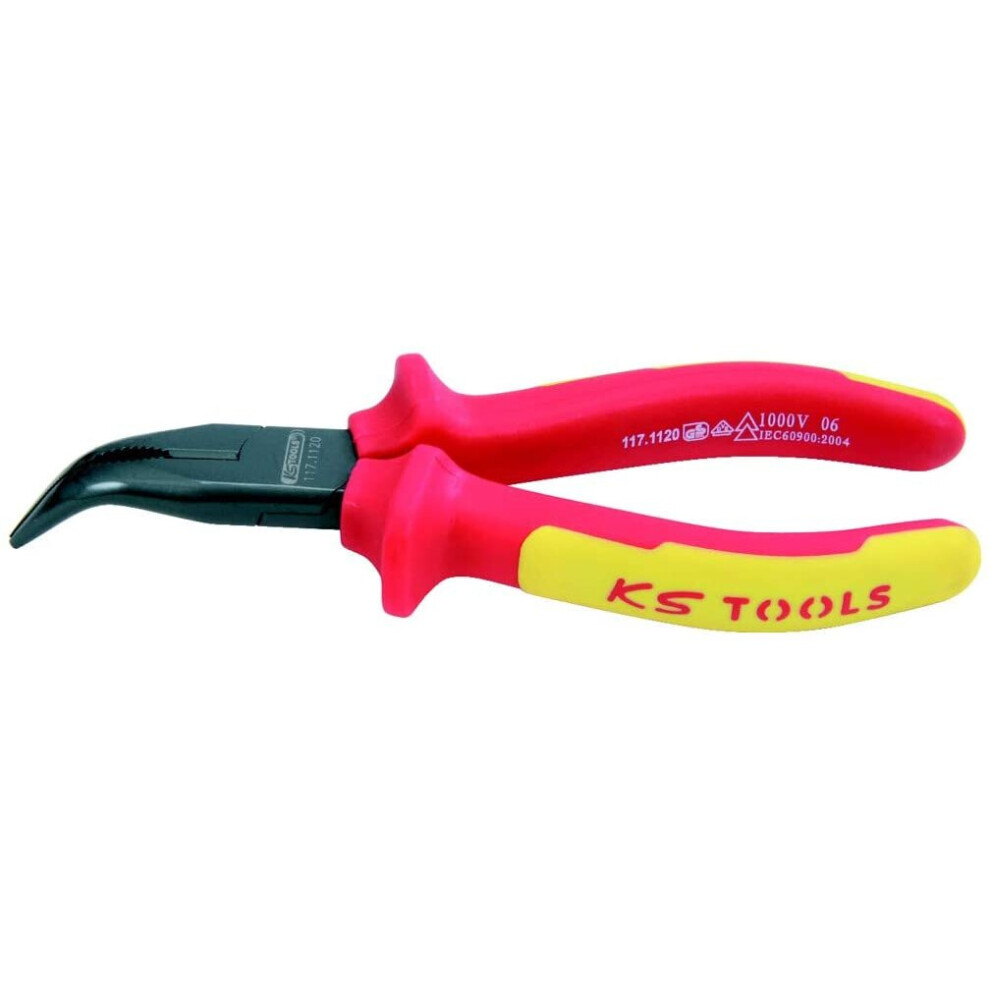 Ks Tools 117.1121 Ergotorque Vde Bent Nose Pliers, 210Mm 4042146121139