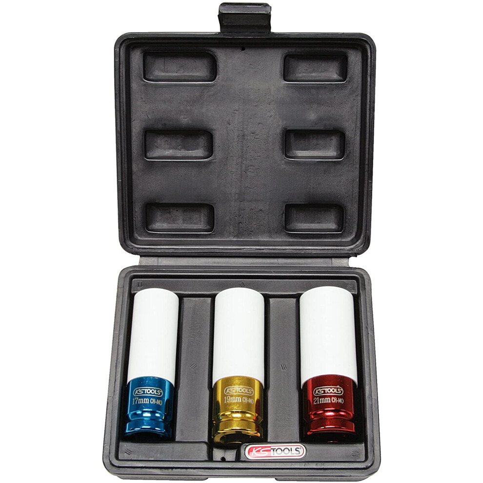 KS Tools 515.1005 1/2" Aluminium wheel impact socket set, 3 pcs