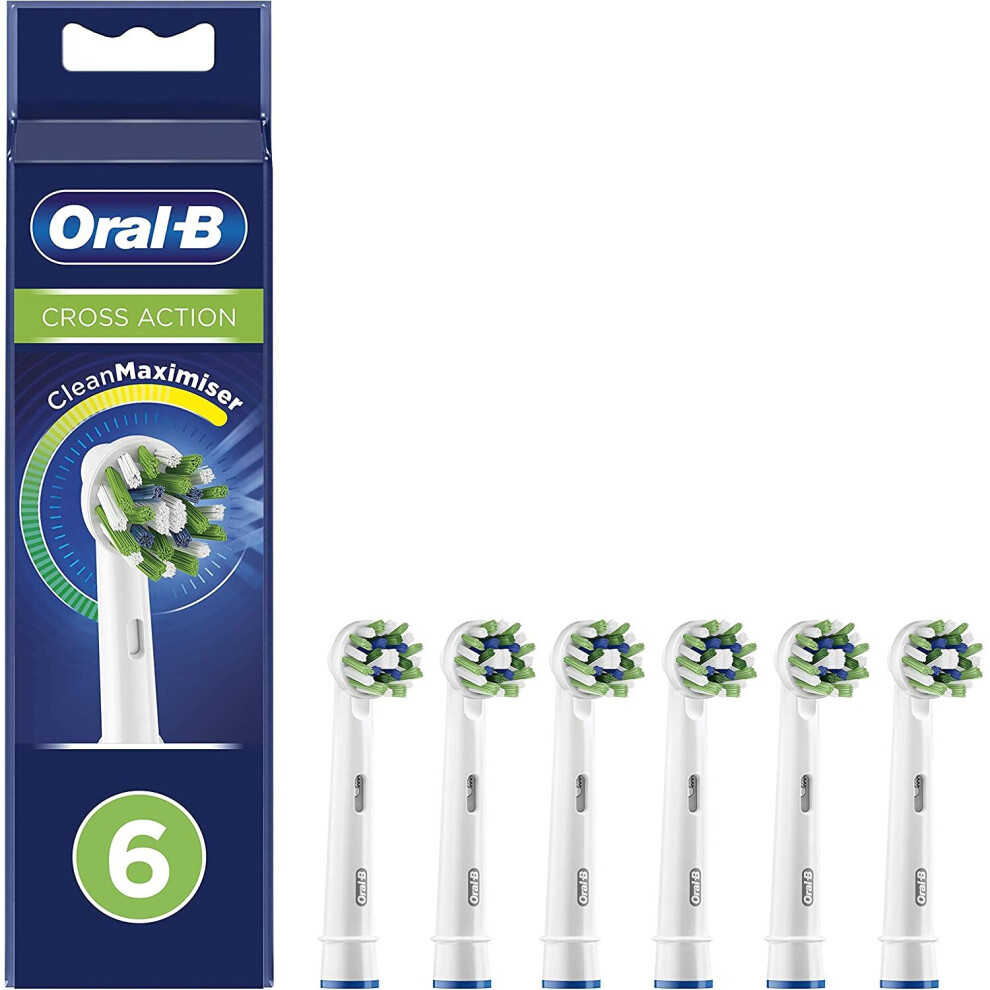 Oral-B CrossAction Toothbrush Head with CleanMaximiser Technology, Pack of 6 Counts, 33 g