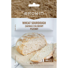 Browin 409431 Natural Wheat Sour Dough with Yeast and Malt 35 g Packaging-for Baking 750 g of Homemade Traditional White Bread in The Oven or Machine,