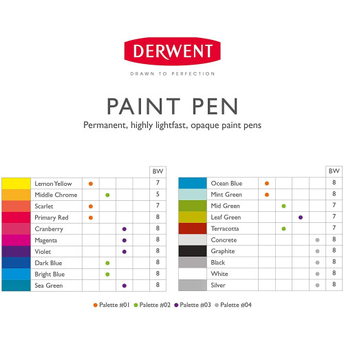 Derwent Derwent Paint Pen Palette #4, UADPP4 2