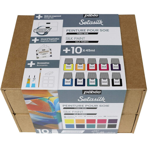 Pebeo Setasilk Collection Set, Assorted, 10X45ml 2