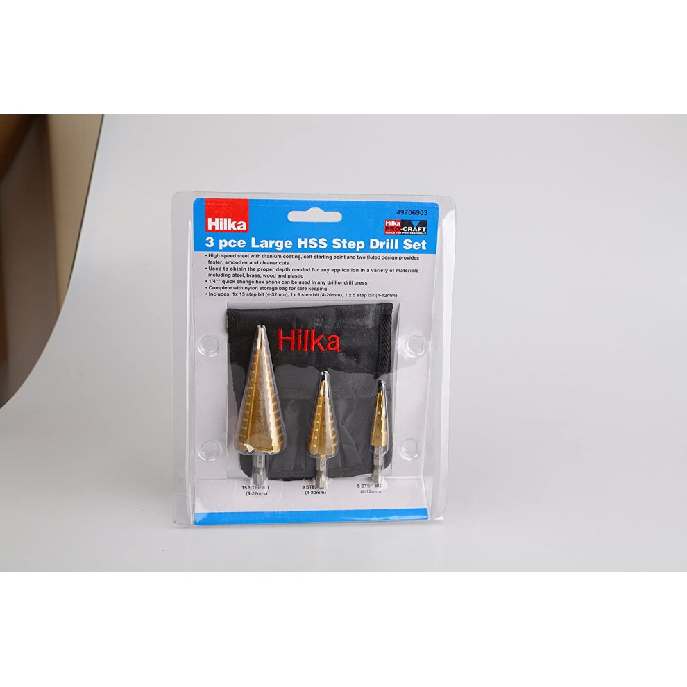 Hilka 49706903 Pro Craft HSS Step Drill Set