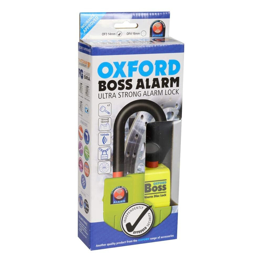 Oxford Boss Alarm Disc Ultra Strong Disc Lock, 14Mm 5030009000034