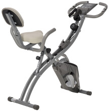 HOMCOM Grey 2-In-1 Upright Exercise Bike With Adjustable Resistance