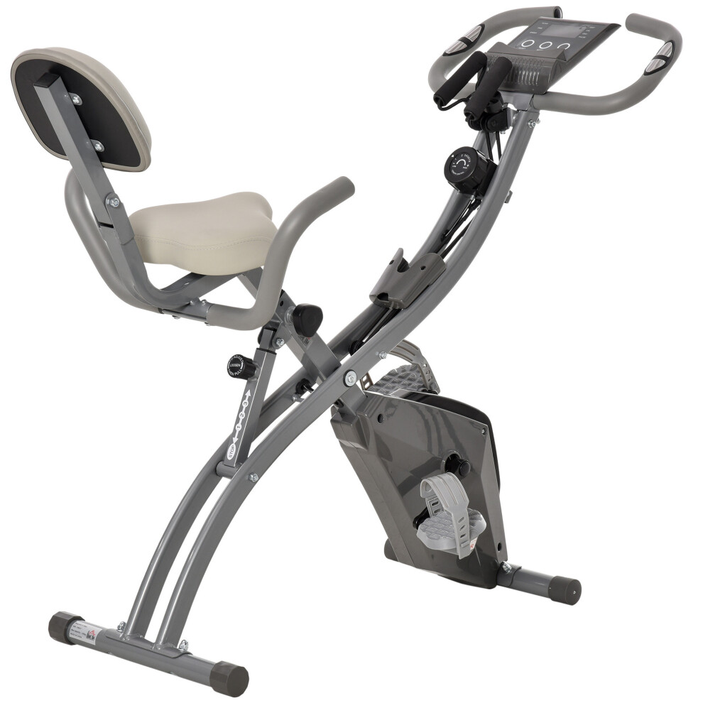 Homcom 2-In-1 Upright Exercise Bike With Adjustable Resistance Grey