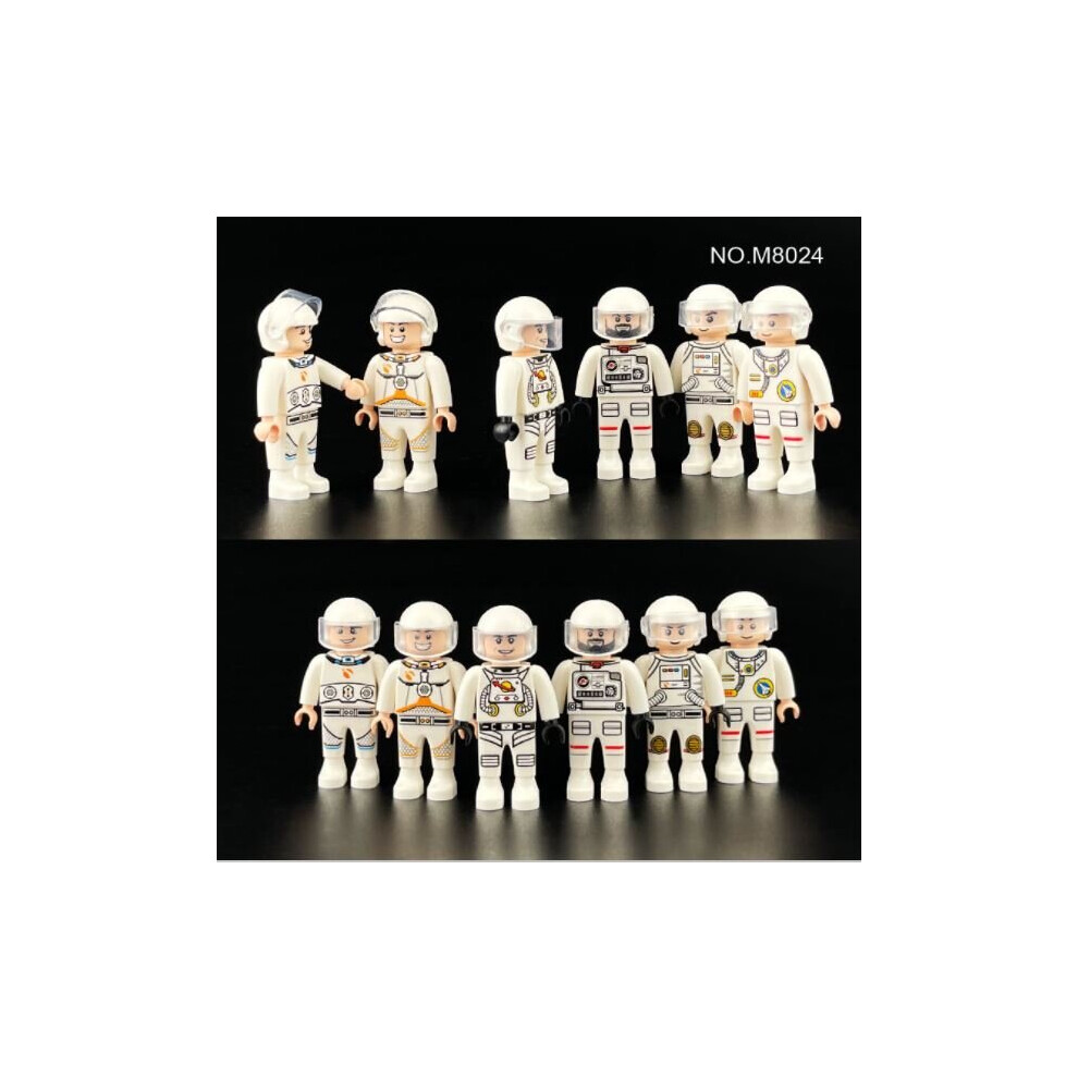 6PCS Space Astronaut Building Block Minifigure Children's Toy Gifts Fit Lego Collection