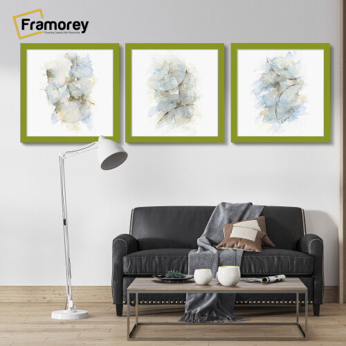 (13x13 Inch) Square Size Lime Green Picture Frame Wall Art Frames Flat Wooden Effect Poster Frame 2