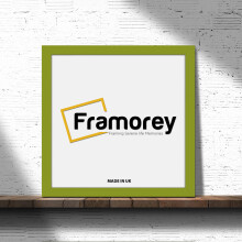 (25x25 Inch) Square Size Lime Green Picture Frame Wall Art Frames Flat Wooden Effect Poster Frame