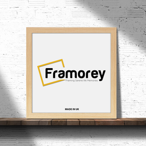 (12x12 Inch) Square Size Pine Picture Frame Wall Art Frames Flat Wooden Effect Poster Frame