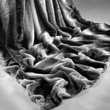 (CHARCOAL RABBIT FAUX FUR) Throw Double Winter Warm Soft Plush Blanket Home