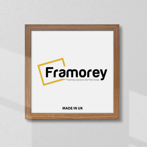 (30x30 Inch) Square Size Dark Oak Picture Frame Wall Art Frames Flat Wooden Effect Poster Frame 1