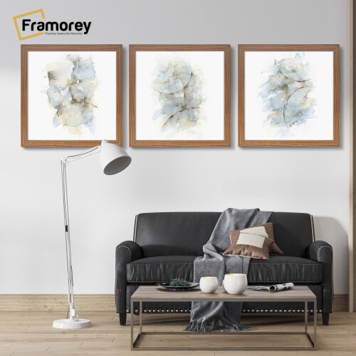 (30x30 Inch) Square Size Dark Oak Picture Frame Wall Art Frames Flat Wooden Effect Poster Frame 2