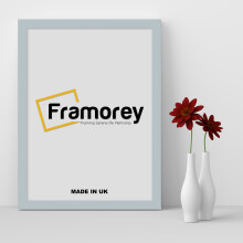 (6x4 Inch) Light Grey Picture Frame / Wall Art Frames / Flat Wooden Effect Poster Frame / Photo Print Frame