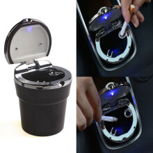 Car Ashtray Holder Cup+Lid Auto Cigarette Odor Remover LED Detachable