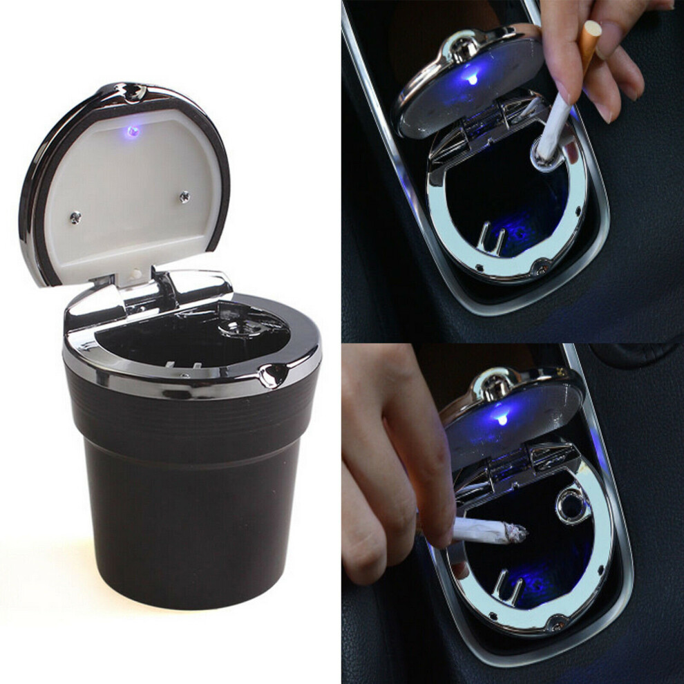 Car Ashtray Holder Cup+Lid Auto Cigarette Odor Remover Led Detachable 749889295526
