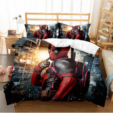 (Style 03, Double) Deadpool Single Double King Duvet Cover Cartoon