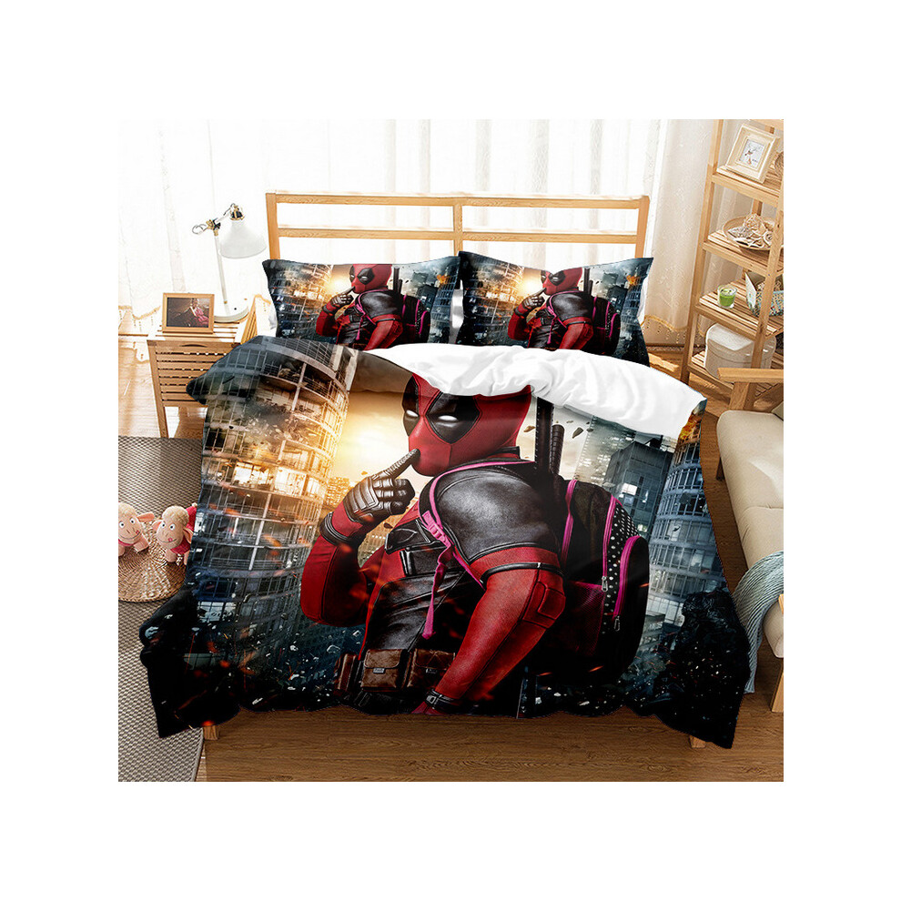 (Style 03, Double) Deadpool Single Double King Duvet Cover Cartoon