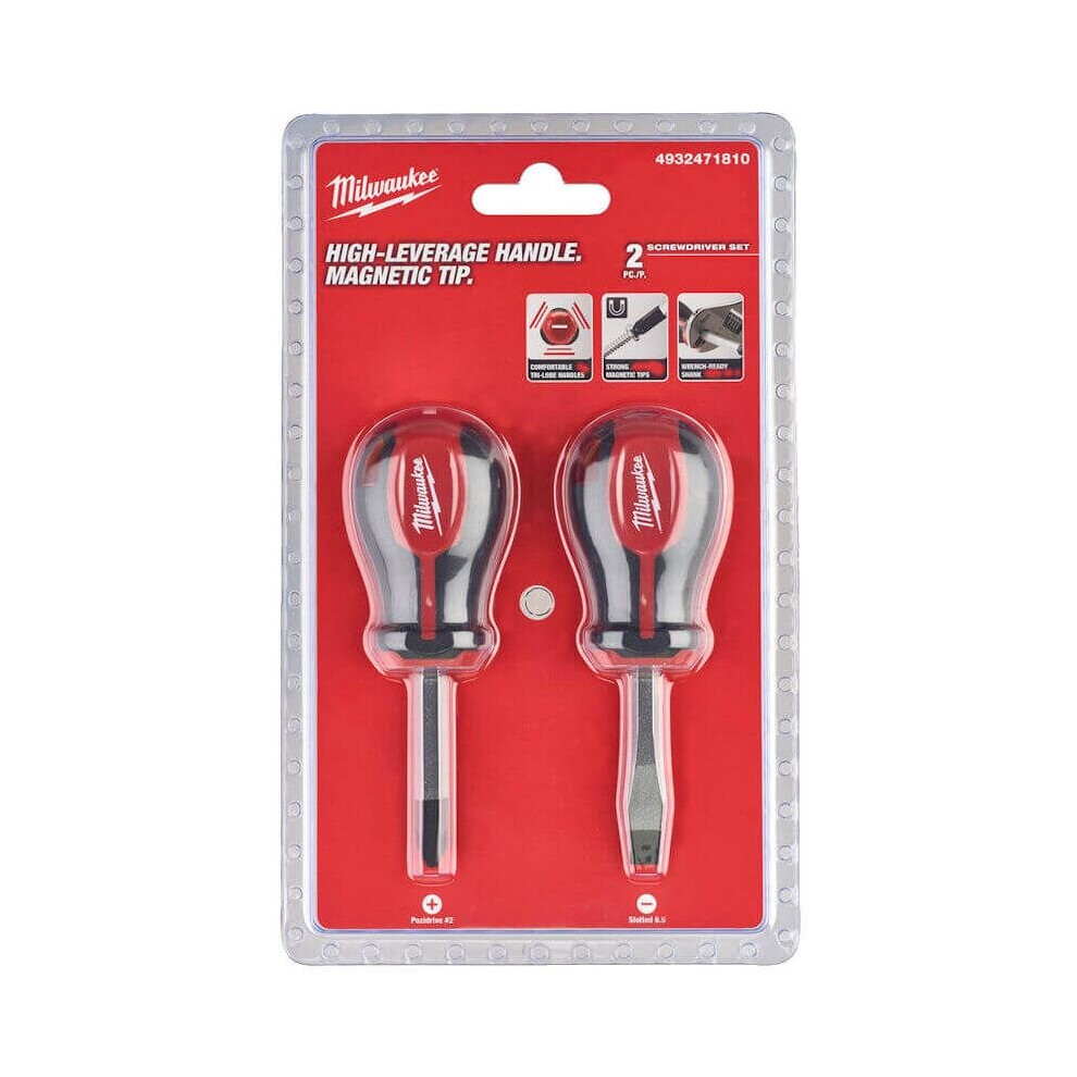 Milwaukee Tri-lobe Hand Screwdriver Stubby Set 2pc 4932471810