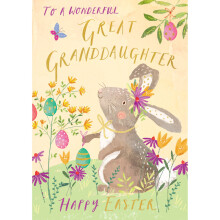 Wonderful Great Granddaughter Happy Easter Card Single Easter Greeting Cards