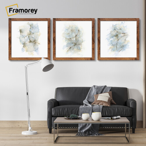 (40x40 CM) Square Size Rustic Oak Picture Frame Wall Art Frames Flat Wooden Effect Poster Frame 2