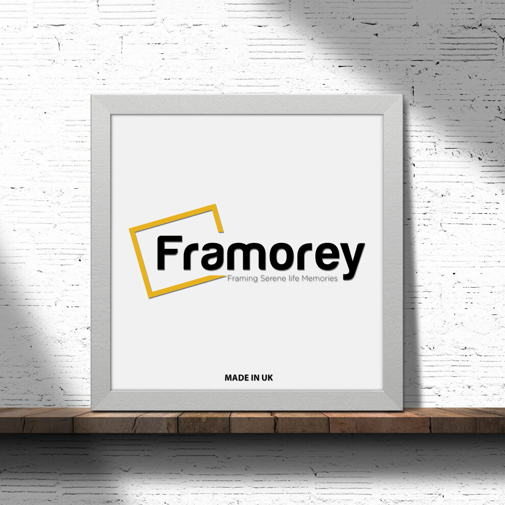 (30x30 Inch) Square Size Silver Picture Frame Wall Art Frames Flat Wooden Effect Poster Frame
