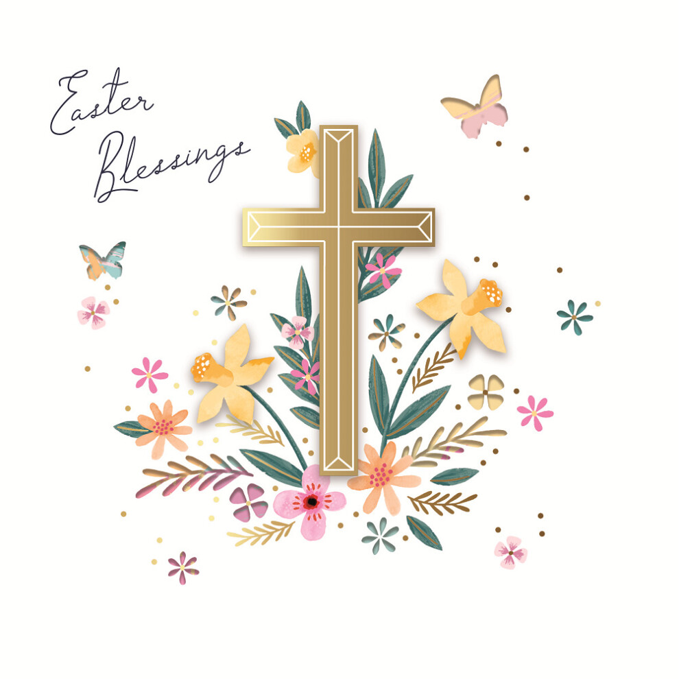 Easter Blessings Cross Embellished Easter Card Talking Pictures Greeting Cards