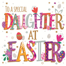 Special Daughter Foiled & Embellished Easter Card Talking Pictures Greeting Card