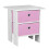 URBN Living (White, Pink) Wooden Side End Table Nightstand 2 Fabric Drawers 1