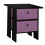 URBN Living (Black, Pink) Wooden Side End Table Nightstand 2 Fabric Drawers 1