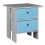 URBN Living (Grey, Light Blue) Wooden Side End Table Nightstand 2 Fabric Drawers 1