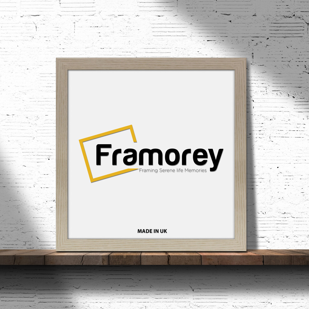 (26x26 Inch) Square Size Light Oak Picture Frame Wall Art Frames Flat Wooden Effect Poster Frame