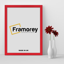 (24x12 Inch) Red Picture Frame / Wall Art Frames / Flat Wooden Effect Poster Frame / Photo Print Frame