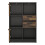Low Bookcase with 2 Doors and 2 Drawers in Walnut and Dark Matera Grey 2