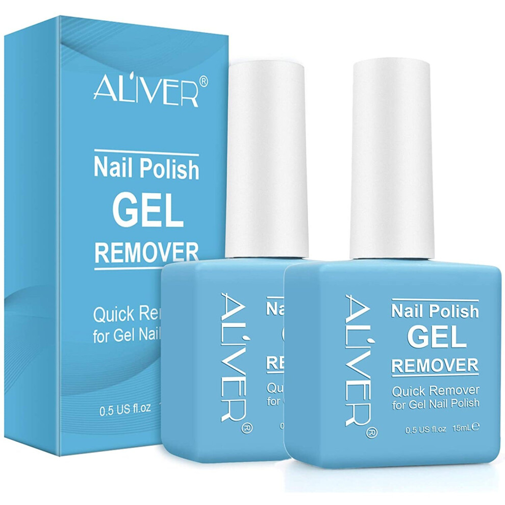 Pack of 2 Nail Polish Remover, Magic Gel Nail Polish Remover Fast Remove Gel Nail Polish Within 2-3 Minutes, Quick & Easy Polish Remover, No Need For