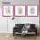 (60x60 CM) Square Size Pink Picture Frame Wall Art Frames Flat Wooden Effect Poster Frame 8