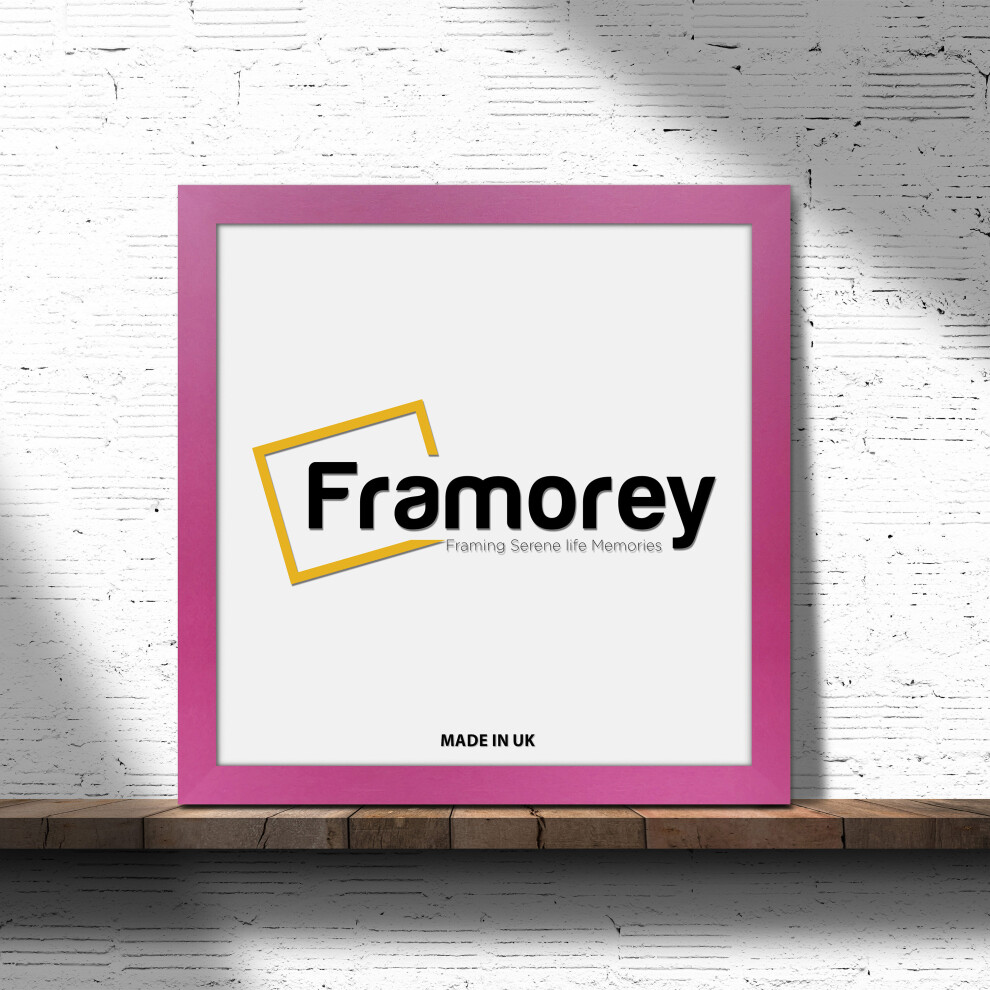 (7x7 Inch) Square Size Pink Picture Frame Wall Art Frames Flat Wooden Effect Poster Frame-image-OPC-P8W9FP9-NEW