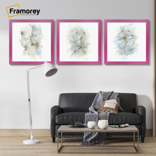 (60x60 CM) Square Size Pink Picture Frame Wall Art Frames Flat Wooden Effect Poster Frame 2