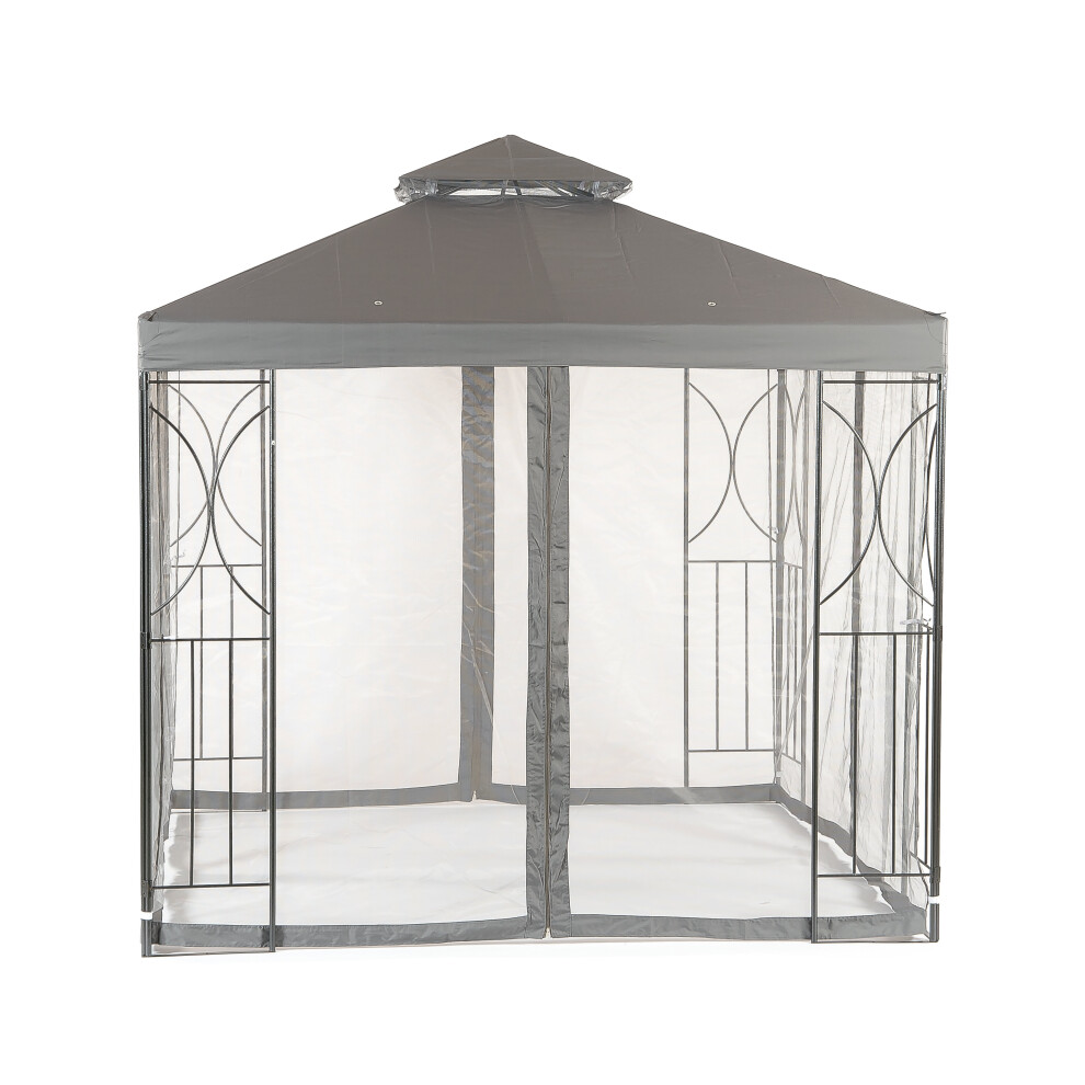 (Grey) SunTime Gazebo 2.5m Polenza Cream Grey Garden